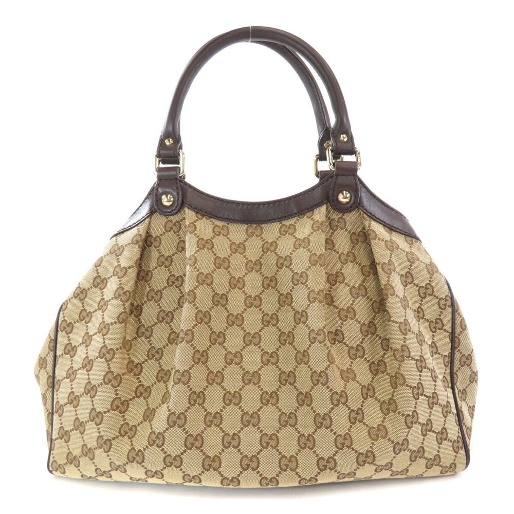 Gucci Charm Sukey Handbag GG Canvas Black